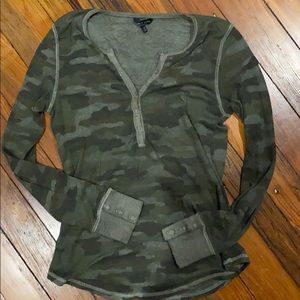 Lucky Brand Camo Thermal Henley